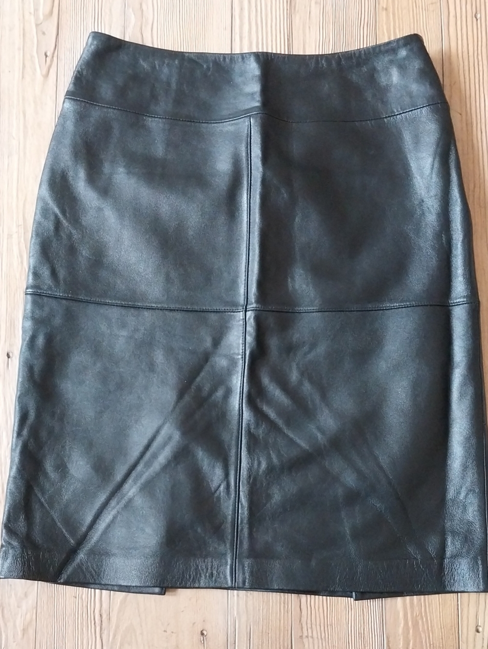 Jaclyn Smith Black Leather Pencil Skirt